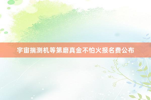 宇宙揣测机等第磨真金不怕火报名费公布
