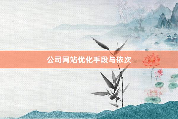 公司网站优化手段与依次